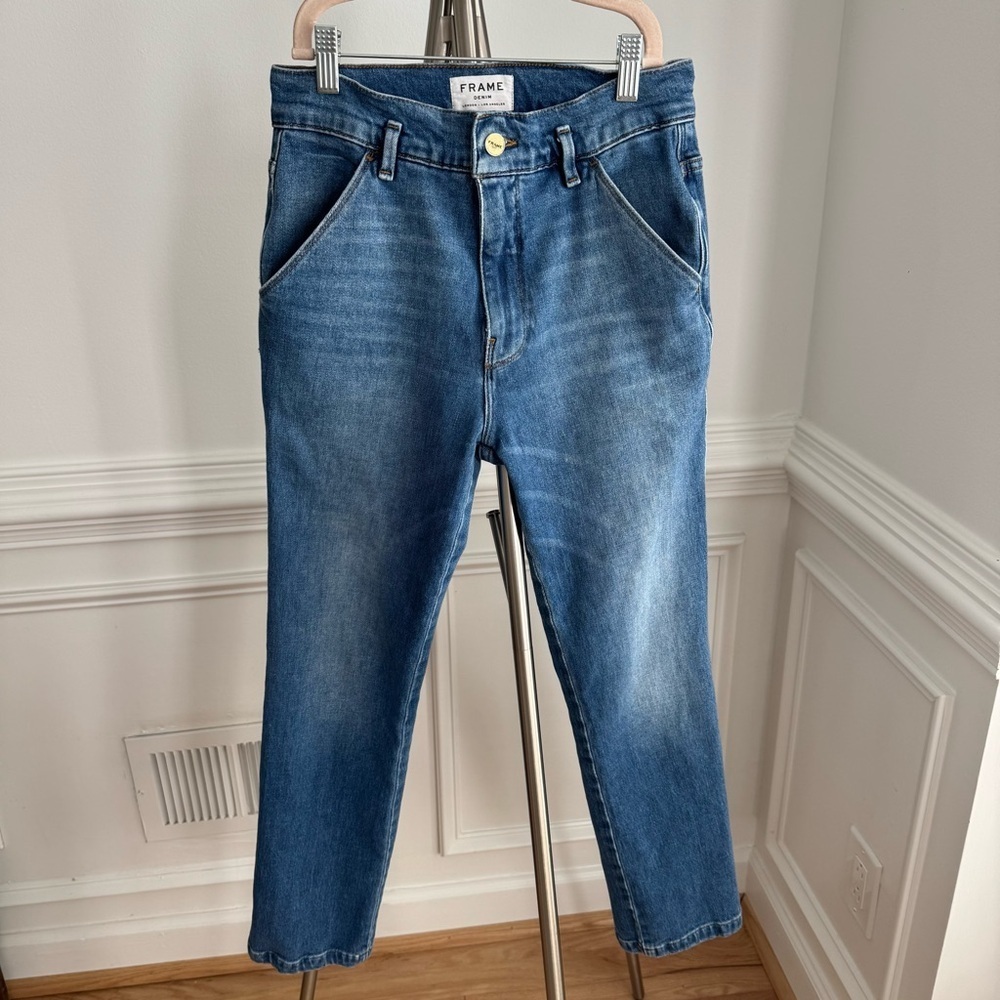 Frame Le Slender High Rise Cropped Thistle Wash Jeans Size 27